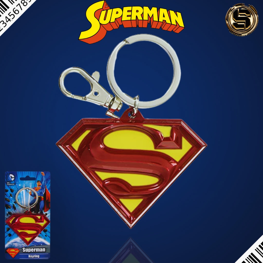 MONOGRAM DC SUPERMAN LOGO COLORED PEWTER KEY RING