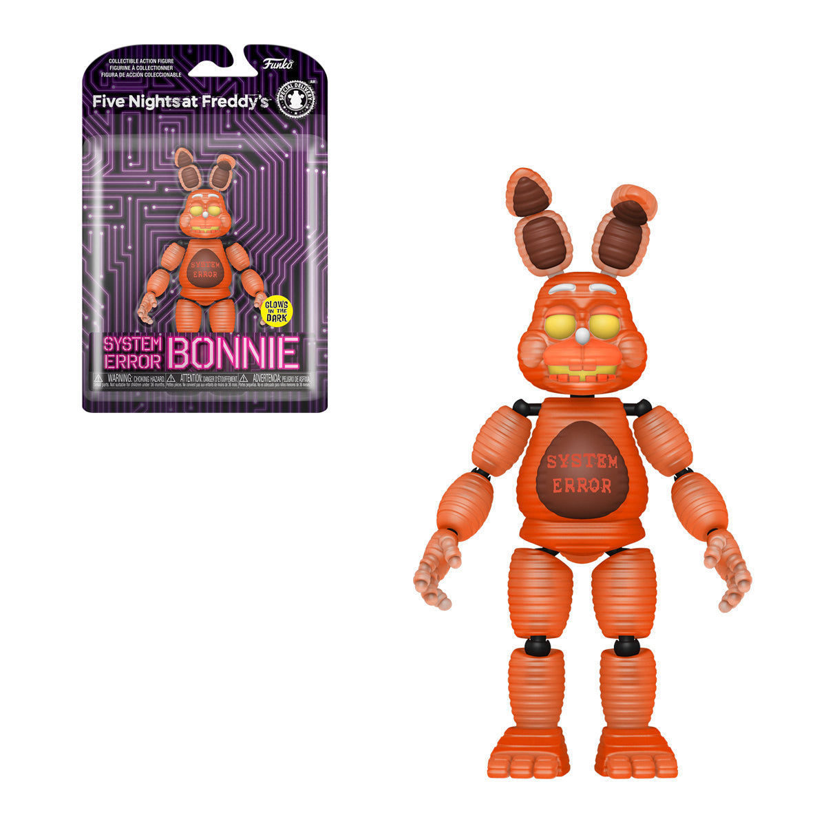 FUNKO ACTION FIGURE GAMES FIVE NIGHTS AT FREDDYS SYSTEM ERROR BONNIE BRILLA EN LA OBSCURIDAD