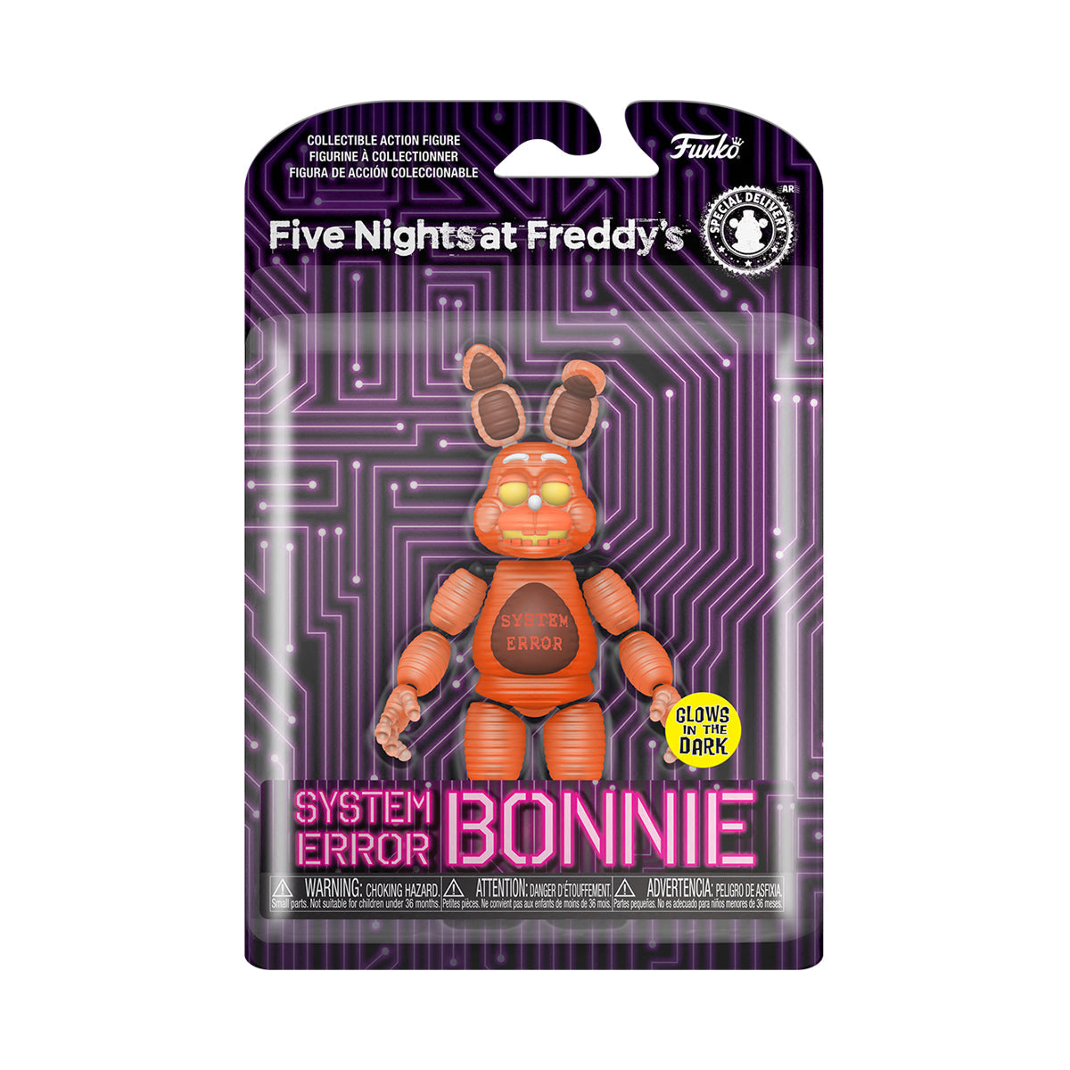 FUNKO ACTION FIGURE GAMES FIVE NIGHTS AT FREDDYS SYSTEM ERROR BONNIE BRILLA EN LA OBSCURIDAD