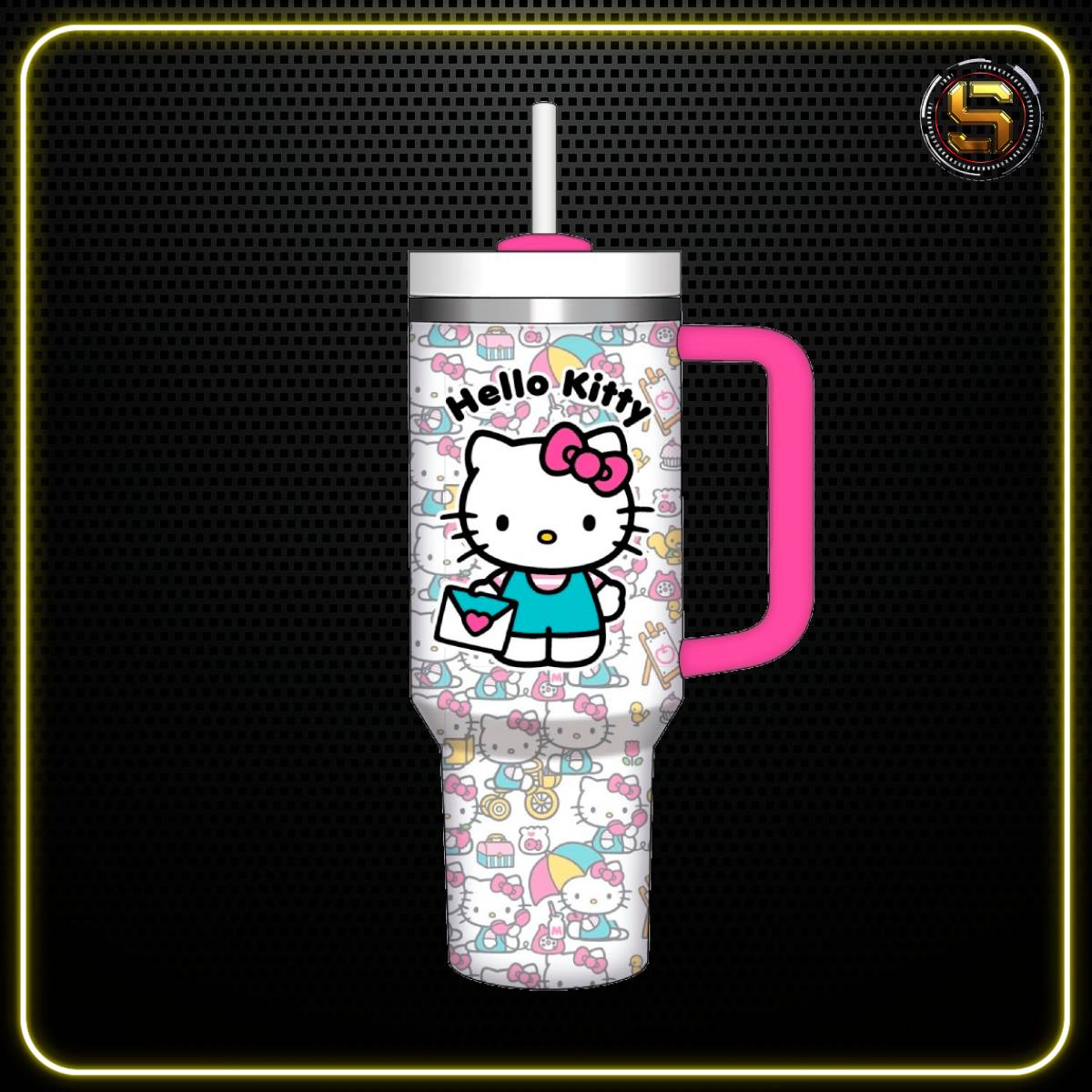 POWERHOUSE SANRIO HELLO KITTY 40Z STAINLESS STEEL DOUBLE WALL TUMBLER