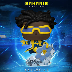 FUNKO POP HEROES DC JUSTICE LEAGUE STATIC SHOCK 387 EXCLUSIVO SAHARIS